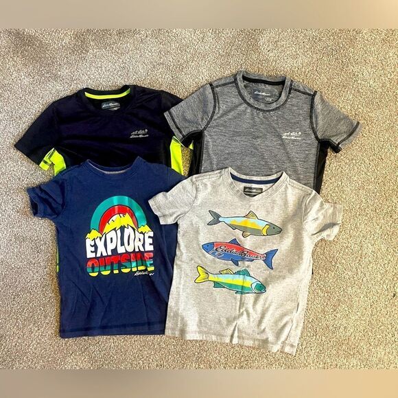 ((4 PIECE)) BOYS TEE TSHIRT BUNDLE EDDIE BAUER SIZE XS - 5/6 - Picture 1 of 13